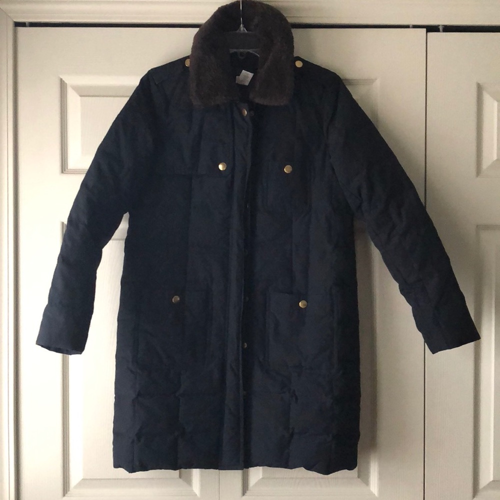 ✨Rare✨ J Crew Snowbound Puffer in Navy Sz Small - Picture 2 of 7
